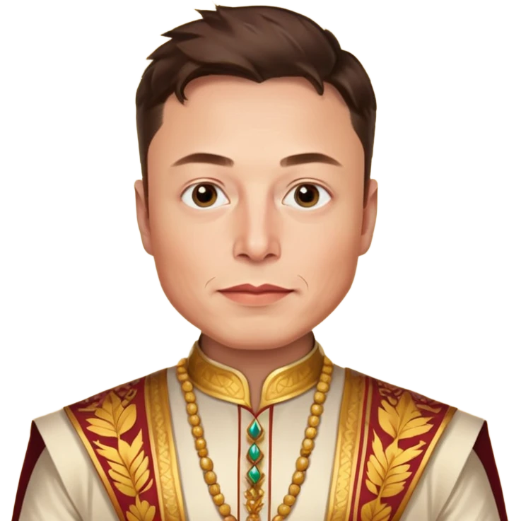 Elon musk wearing South Indian dress emoji
