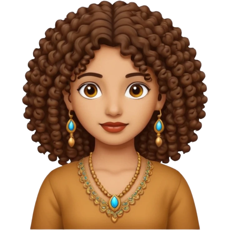 a pretty indian curly haired girl  emoji