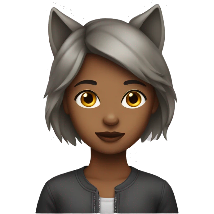 Girl with wolf cut  emoji