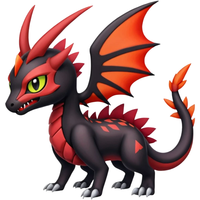 Colorful Cool Badass  Meloetta-Litten-Noivern-Salandit-Guilmon-Darkrai-Pokémon-Fakémon-fusion-hybrid-creature emoji