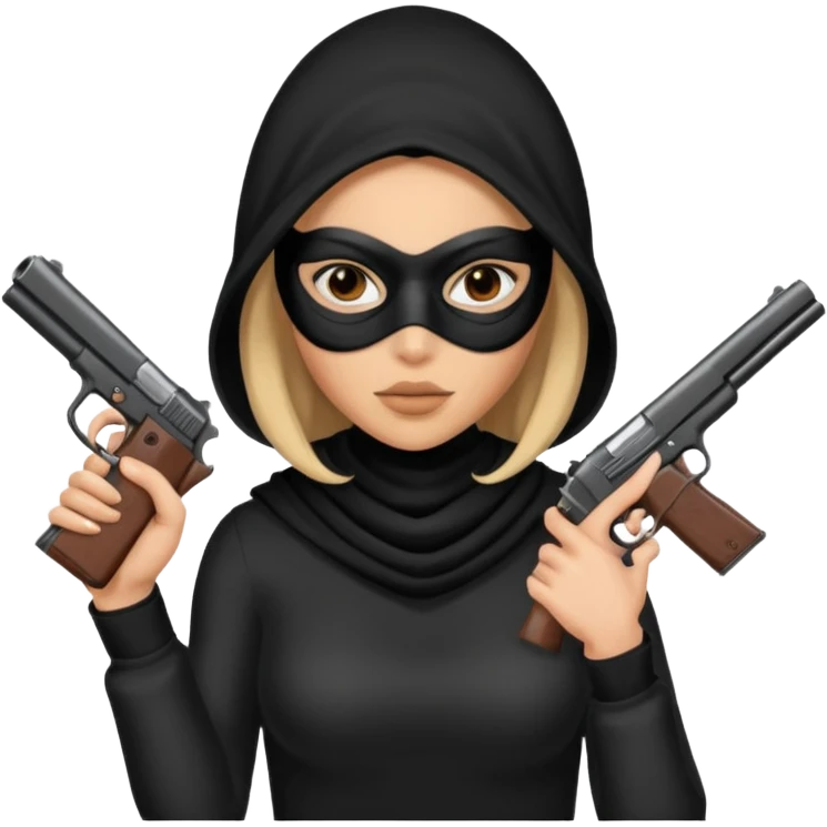 mask wearing woman robber emoji