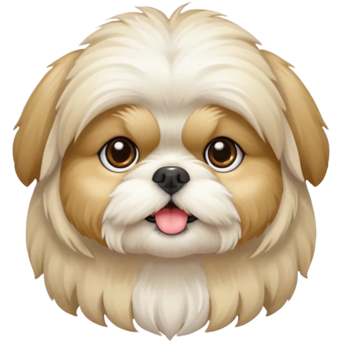 generame la imagen de un perrito raza chitzu de color cremita, totalmente cremita sin esos colores marron oscuro en su cara emoji