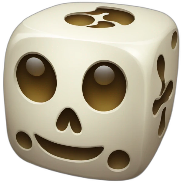 Dice with a skull emoji