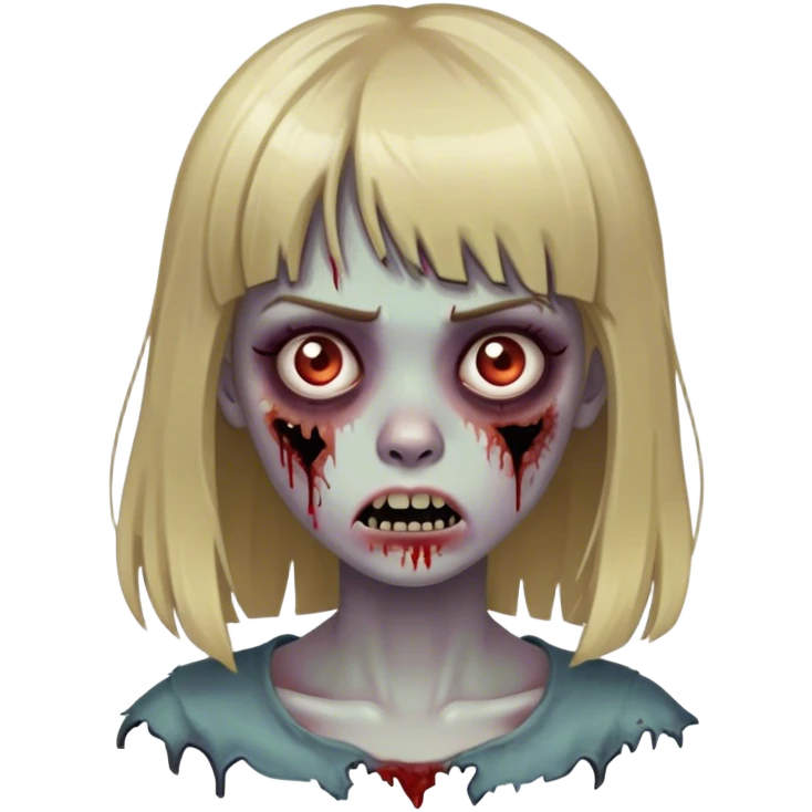 zombie girl with dirty blonde hair and bangs emoji