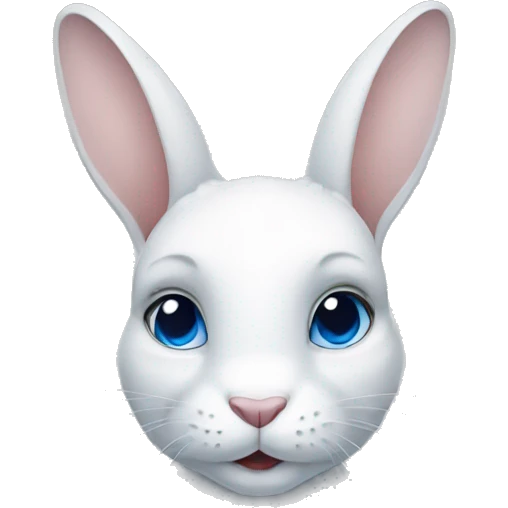 Blue eyes rabbit emoji