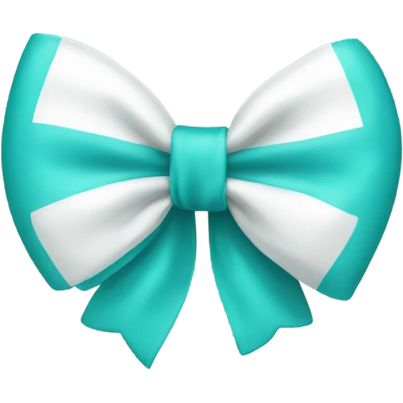Turquoise and white bow emoji