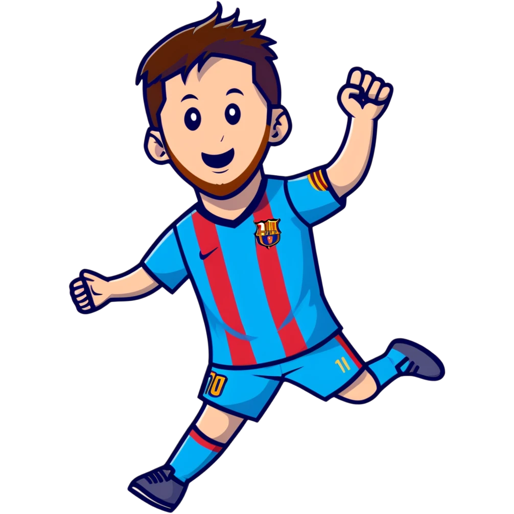 Lionel Messi celebrating goal emoji
