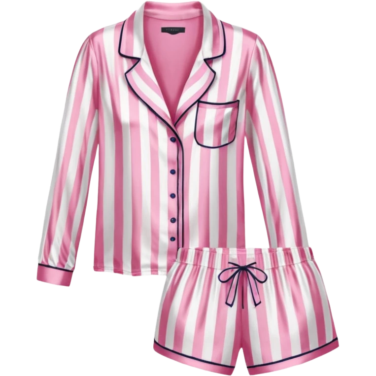 Striped pink and white silk Victoria’s Secret pajama set emoji