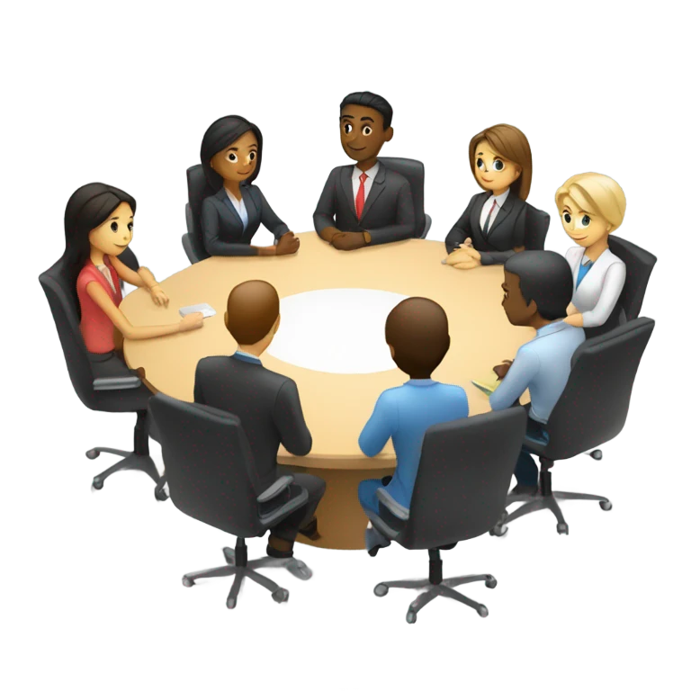 business people sitting at a round table  emoji