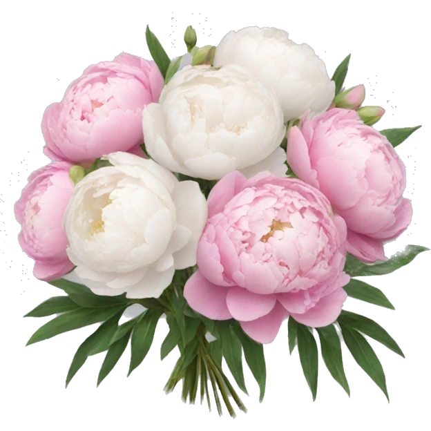 Pink and white peonies bouquet  emoji