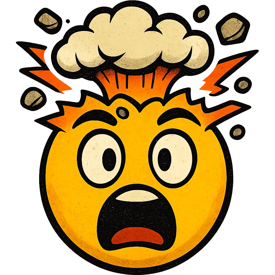 face with exploding head emoji emoji