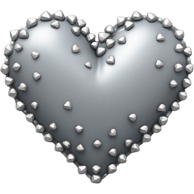 a hollow heart studded with silver emoji