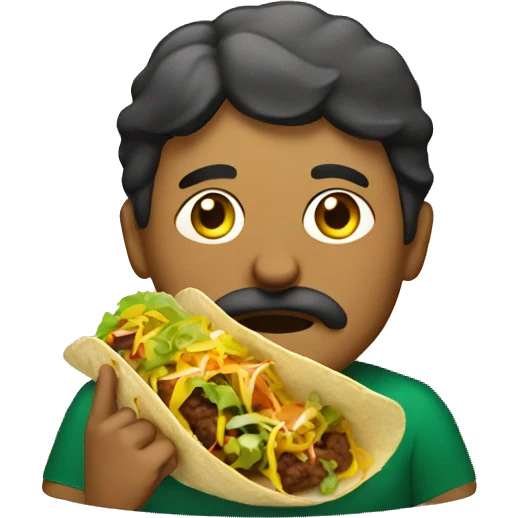 Mexican eating tacos emoji