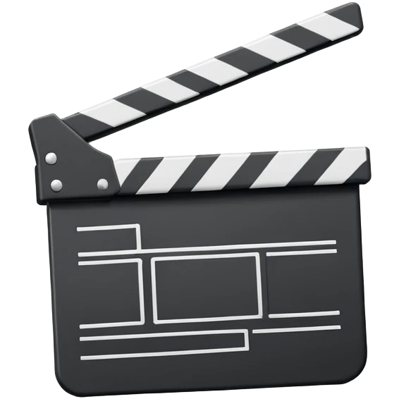 minimalist movie clapper, two rectangles with a diagonal line, no text or details emoji