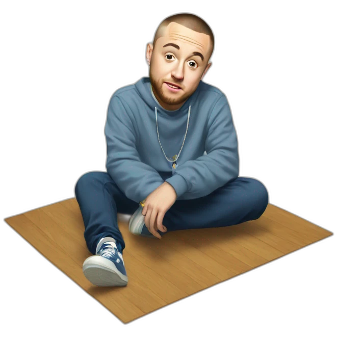 Mac Miller sit on the flor emoji