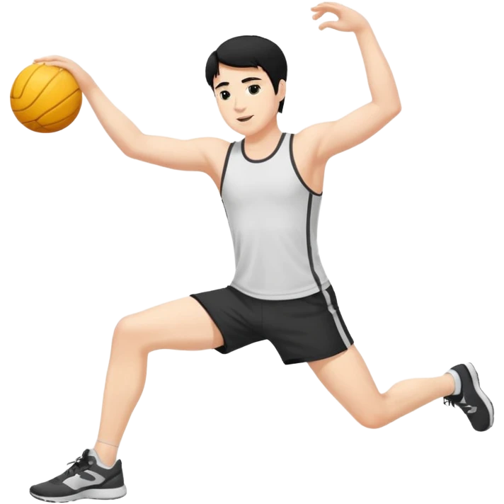 Hombre blanco pelinegro haciendo estiramientos de piernas emoji