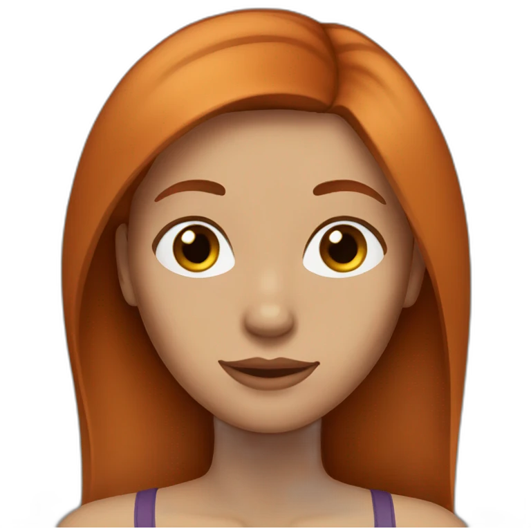 redhead, straight hair, dark brown eyes woman emoji