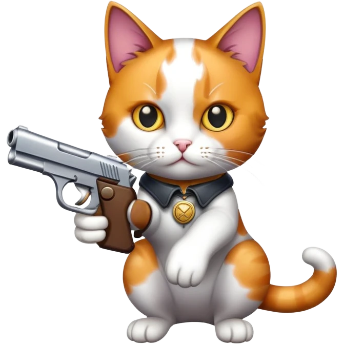 cat holding a pistol emoji