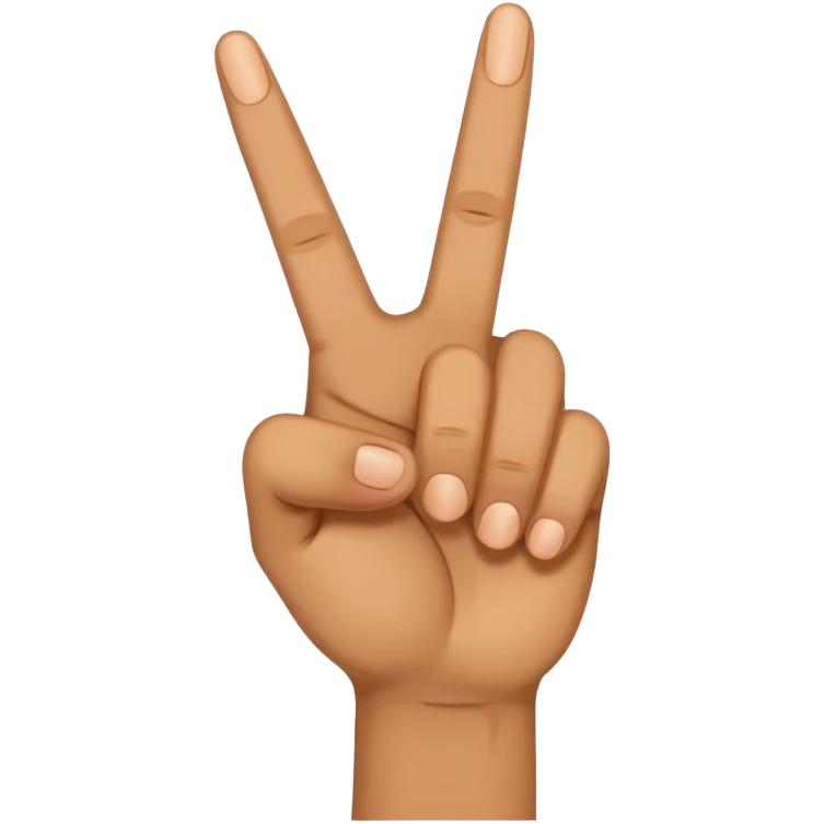 Peace sign with the two fingers touching emoji
