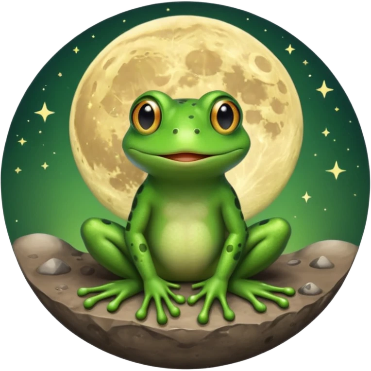 Frog on the moon emoji
