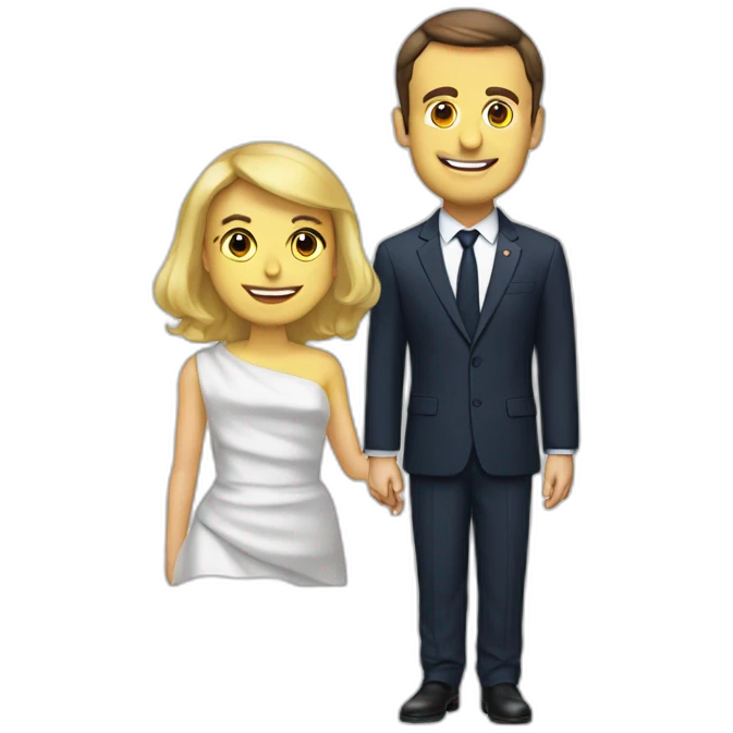 Macron on top of birigit emoji