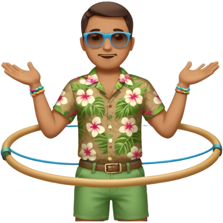 man Hula hoopin hands on hip emoji