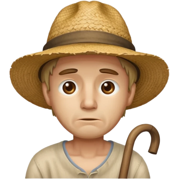 a sad man with luffy hat emoji