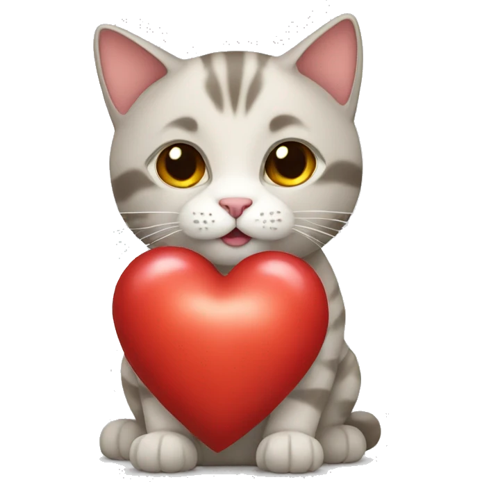 cat holding a heart emoji