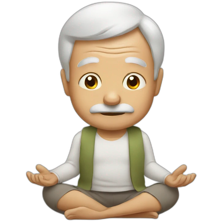 old man yoga emoji