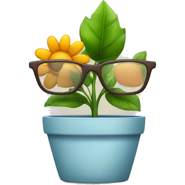 flower pot with glasses emoji
