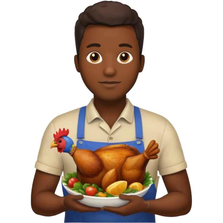 Black guy holding chicken emoji