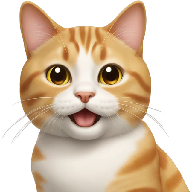 Realistic cat saying hello while making biscuits  emoji