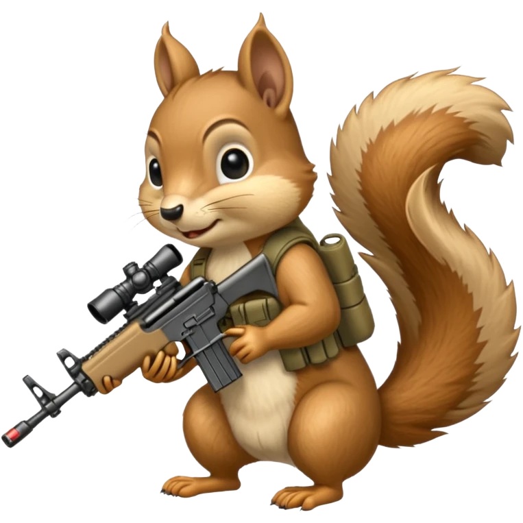 Squirrel holding m4 rifle emoji