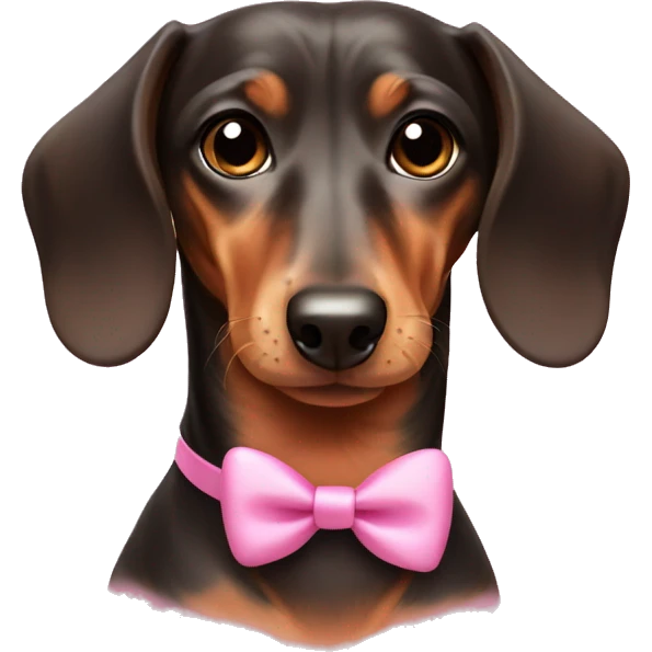 Dachshund with pink bow  emoji