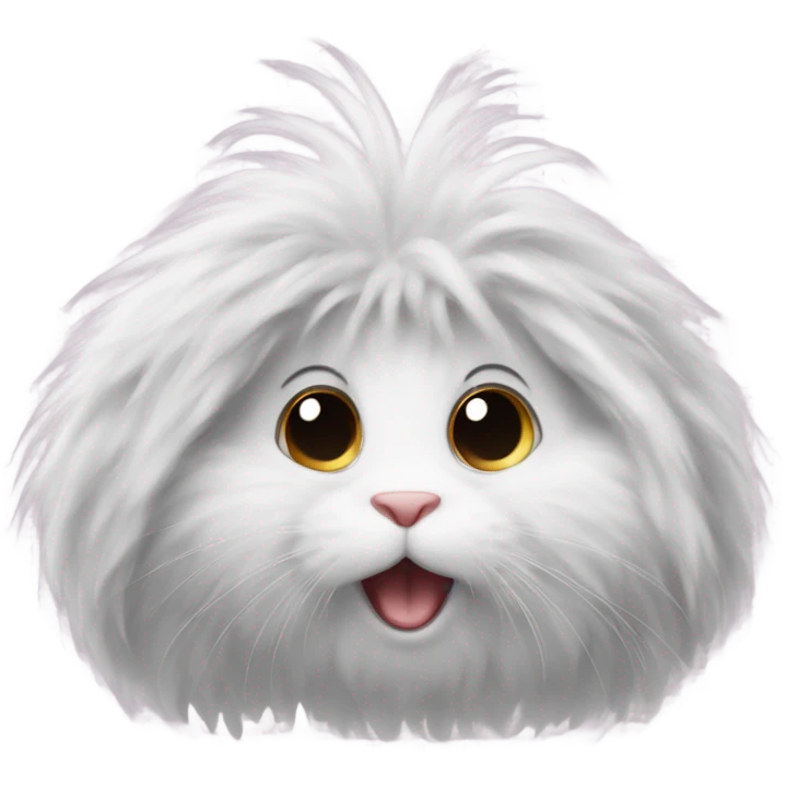 The Angora rabbit is in shock, raised his paws to his face emoji