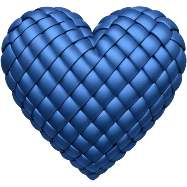 blue heart with a woven texture emoji