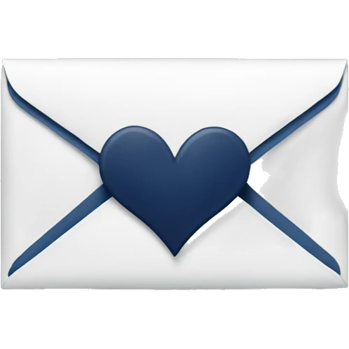 An envelope with a little navy heart  emoji
