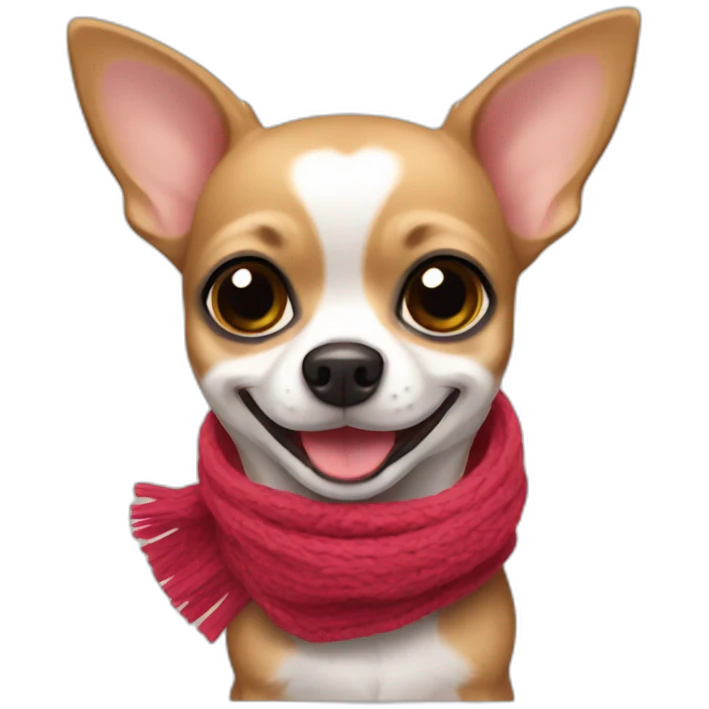 chihuahua smiling with a scarf emoji