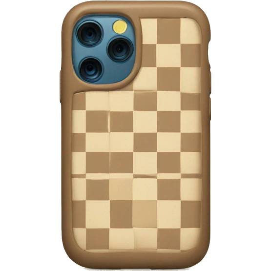 iPhone 14 with beige checkered case emoji