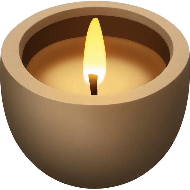 candle in brown concrete ridged vessel emoji