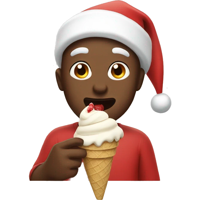 Santa eating ice cream emoji