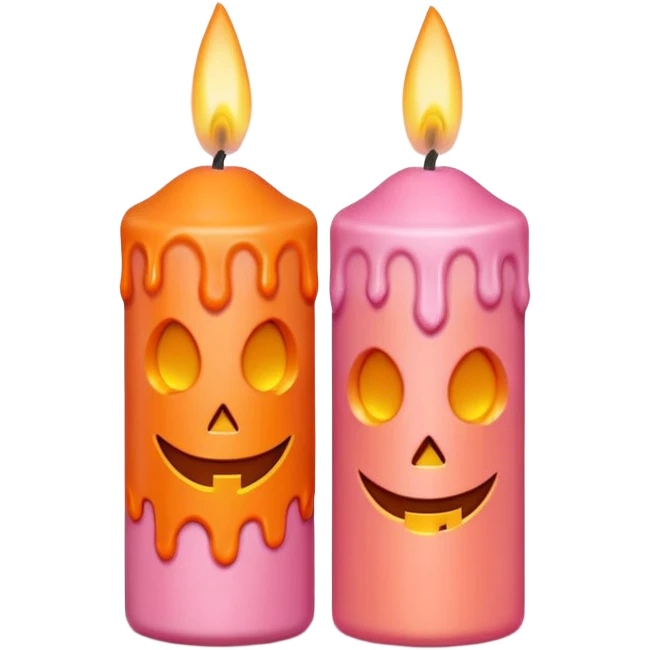 pastel halloween candles cozy pastel pink orange emoji