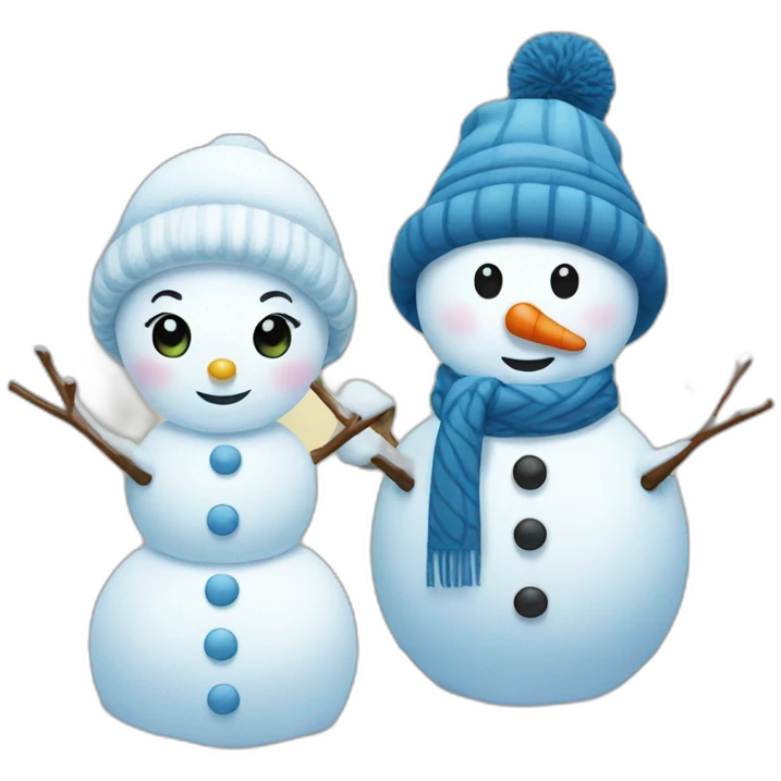 snowman and snowgirl emoji