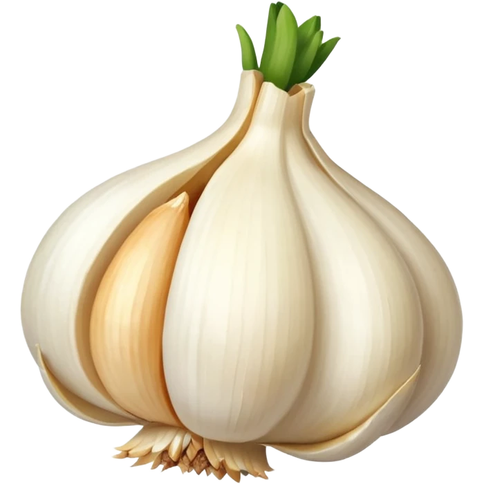 single garlic clove with cubed garlic emoji