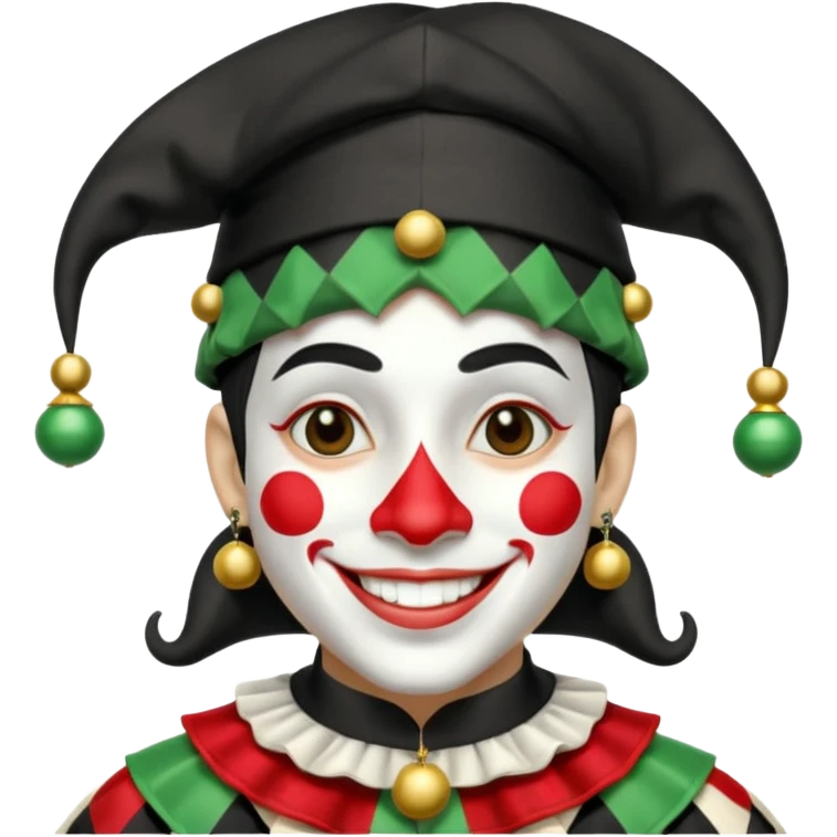 make a fuly black and white jester emoji