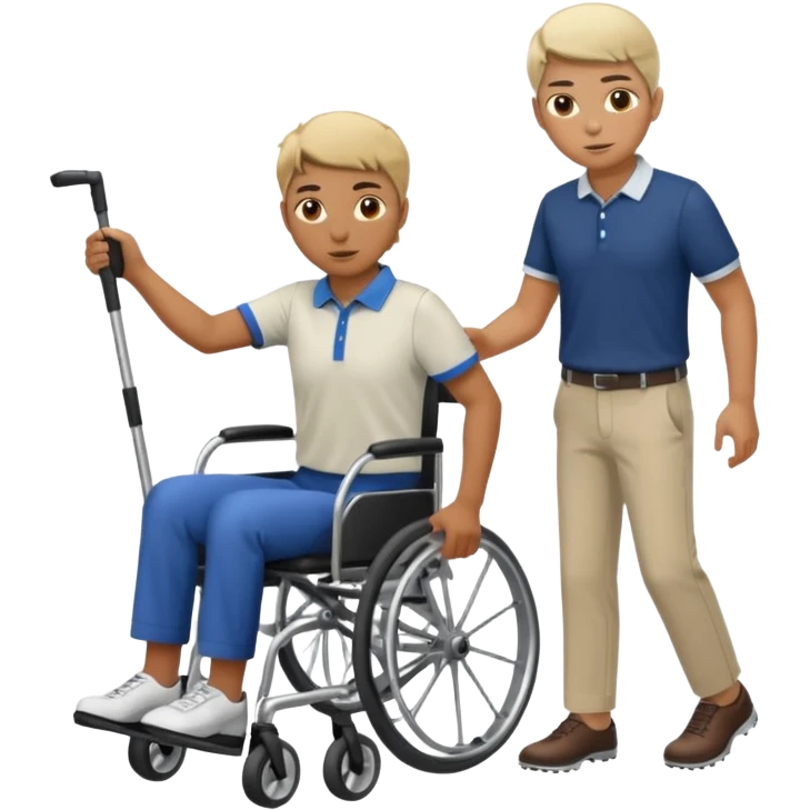 a golfer knocking someone off of their wheelchair emoji
