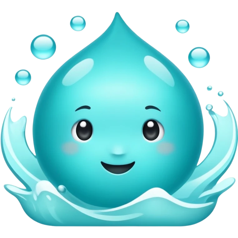 Aqua background with white  emoji