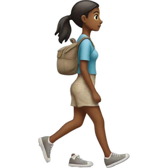 Girl walking looking back  emoji
