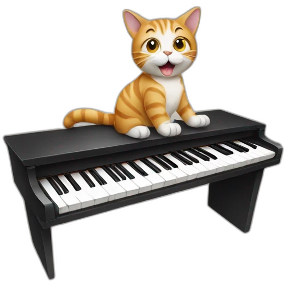 Cat playing piano  emoji