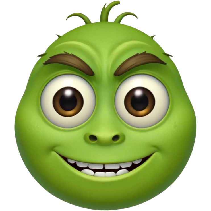 Mike Wazowski (with one eye) from the Monsters Inc. Pixar movie emoji